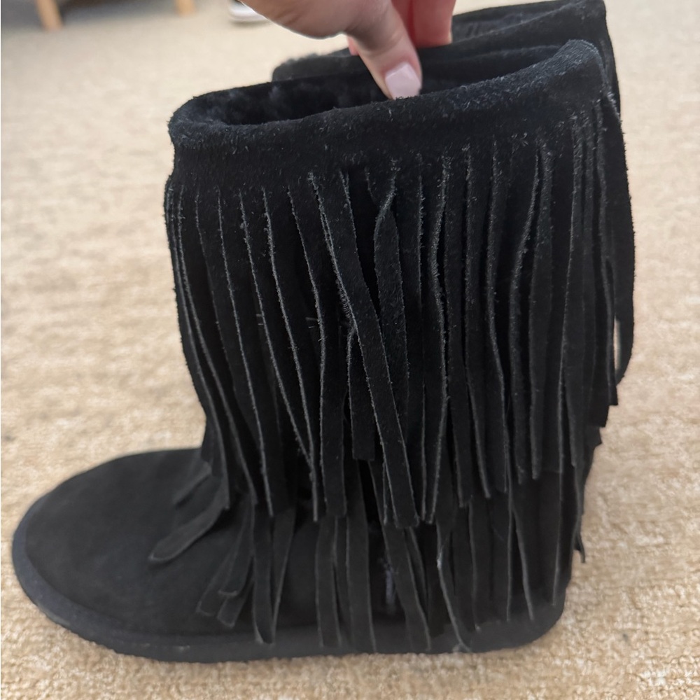 Black Fringe Women's Boots